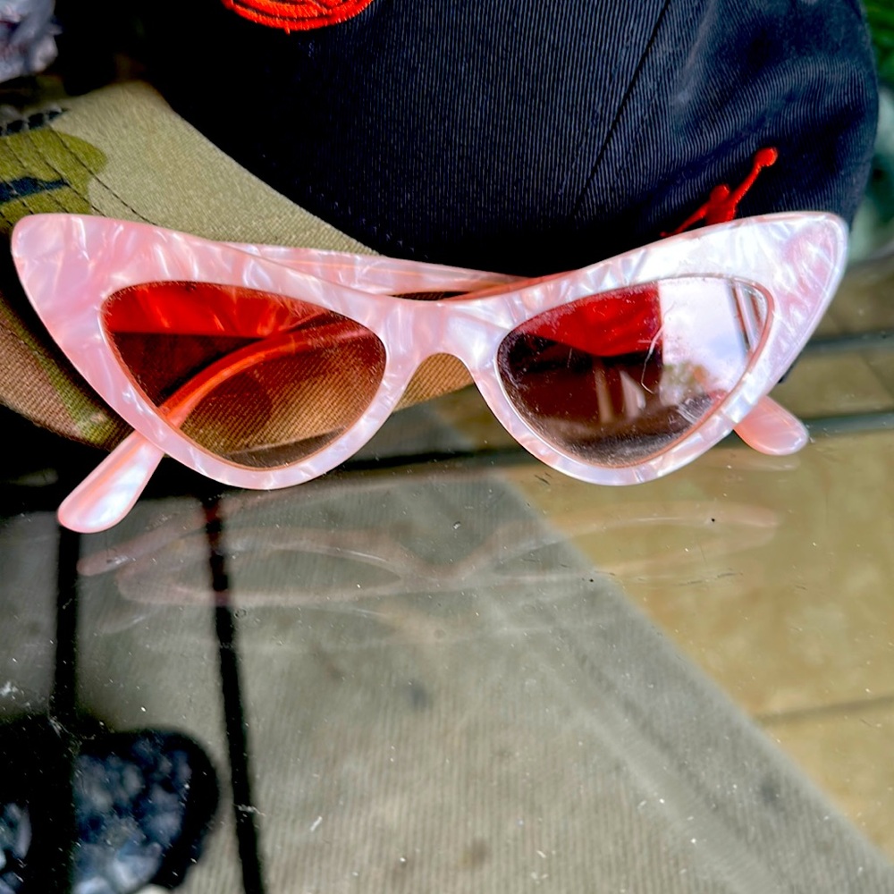 D&G sun glasses, pink with gold letters